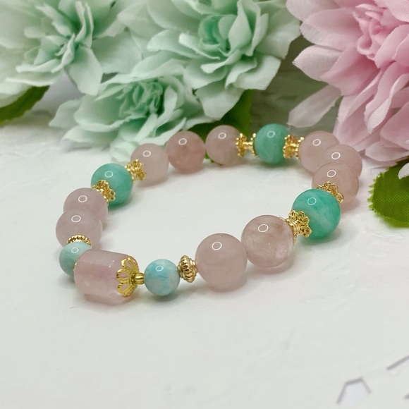 Nature Rose Quartz Tianhe Stone Bracelet - Picture 2 of 9